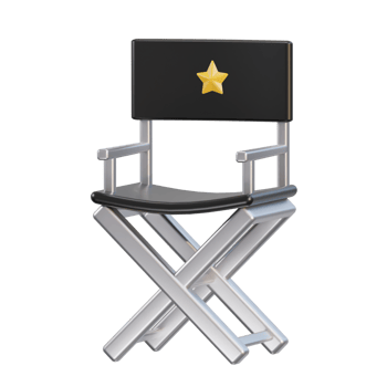 3d director chair icon in illustration png