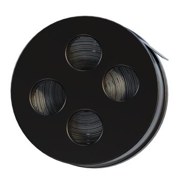 3d film reel icon in illustration png