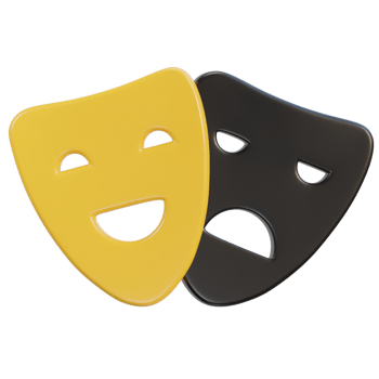3d mask, cinema icon in illustration png