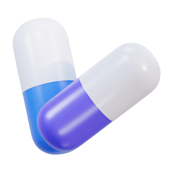 medical Pills capsule drug flying 3d icon illustration png