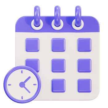 Calendar 3d icon with rings, date time management png