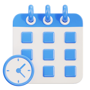 Calendar 3d icon with rings, date time management png