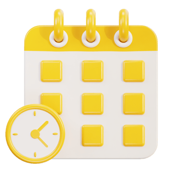 Calendar 3d icon with rings, date time management png