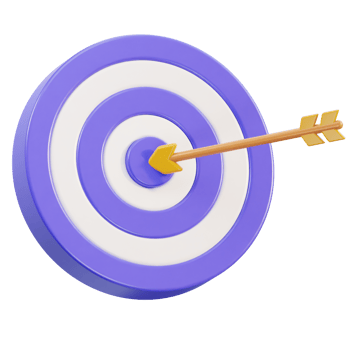 3d dart arrow hitting in the target center of dartboard icon illustration png