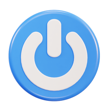 power button icon 3d illustration png