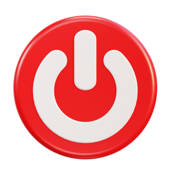 power button icon 3d illustration png
