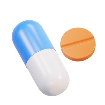 medical Pills capsule drug flying 3d icon illustration png
