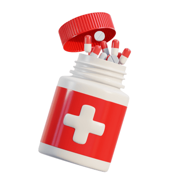 medicine jar with pills icon 3d render illustration png