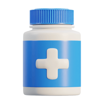 medicine jar with pills icon 3d render illustration png