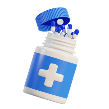 3d medicine jar with pills icon png