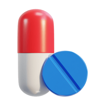 medical Pills capsule drug flying 3d icon illustration png