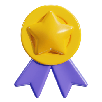 3d winner ribbon award medal with star icon png