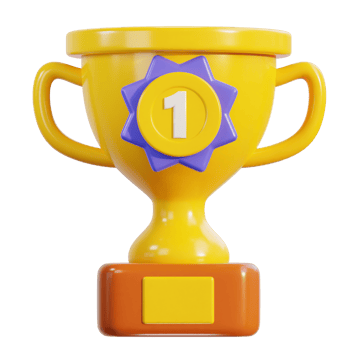 Trophy icon 3d rendering illustration png