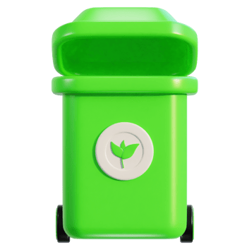 3d recycle and trash bin icon illustration png