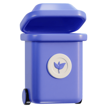 3d recycle and trash bin icon illustration png