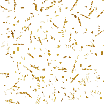golden party confetti background in realistic style png