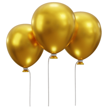 3d golden balloon icon illustration png