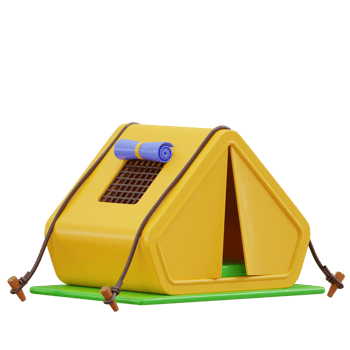 3d camping tent icon illustration png