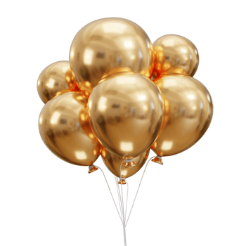 3d golden balloon icon illustration png