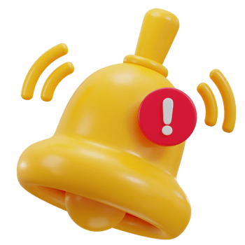 3d notification bell icon illustration png