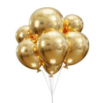 3d golden balloon icon illustration png