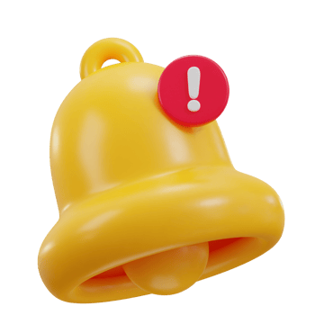 3d notification bell icon illustration png