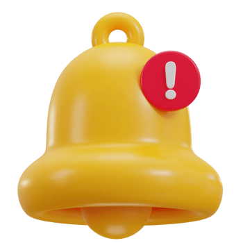 3d notification bell icon illustration png