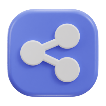 3d share icon illustration png