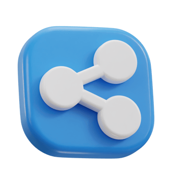 3d share icon illustration png