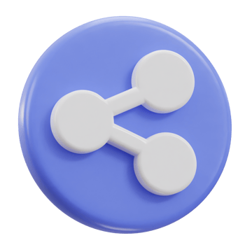 3d share icon illustration png