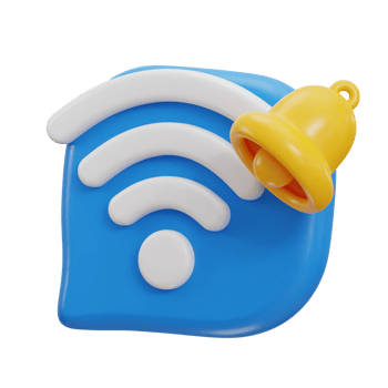 3d wifi notification icon illustration png