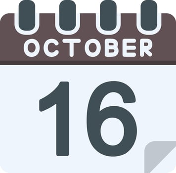 16 October Flat Icon vector