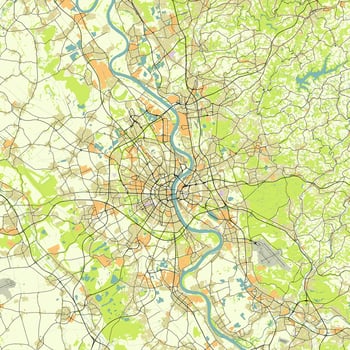 Vector city map of Cologne, Germany