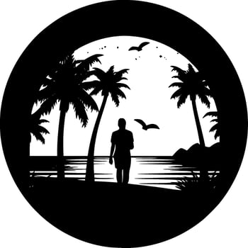 Beach - Minimalist and Flat Logo - Vector illustration