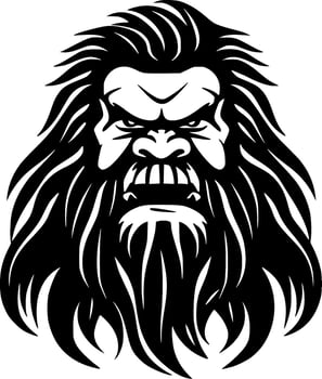 Bigfoot - Black and White Isolated Icon - Vector illustration