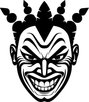 Clown - Black and White Isolated Icon - Vector illustration