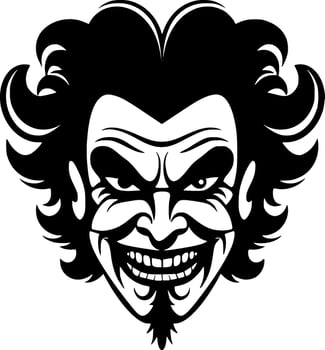Clown, Minimalist and Simple Silhouette - Vector illustration