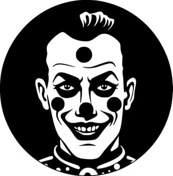 Clown, Minimalist and Simple Silhouette - Vector illustration