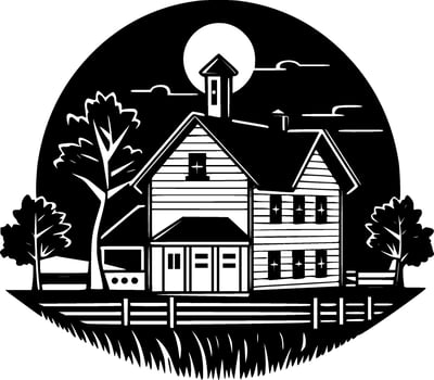 Farmhouse, Minimalist and Simple Silhouette - Vector illustration