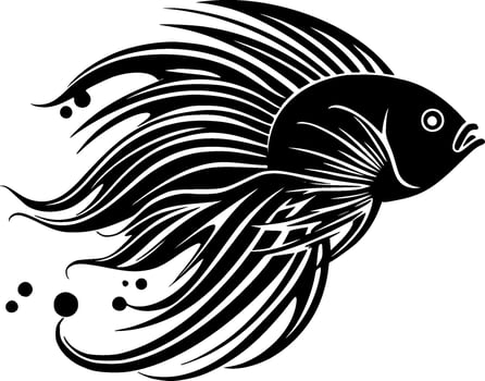 Fish, Black and White Vector illustration
