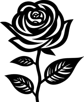 Flower - Black and White Isolated Icon - Vector illustration