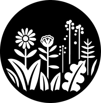 Garden - Black and White Isolated Icon - Vector illustration
