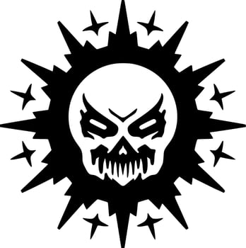 Horror, Black and White Vector illustration