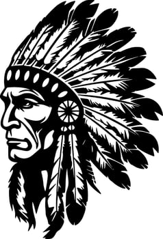 Indian Chief - High Quality Vector Logo - Vector illustration ideal for T-shirt graphic