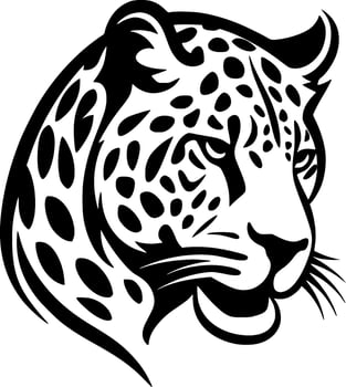 Leopard, Black and White Vector illustration