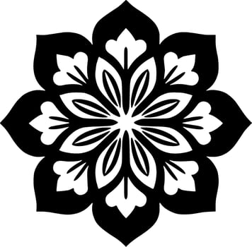 Mandala, Black and White Vector illustration