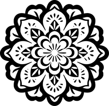 Mandala, Black and White Vector illustration