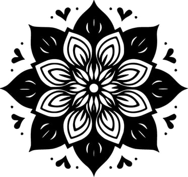 Mandala, Black and White Vector illustration