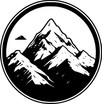 Mountain, Black and White Vector illustration