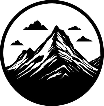 Mountain - Black and White Isolated Icon - Vector illustration
